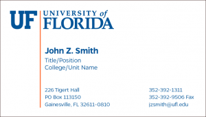 Example of a business card template