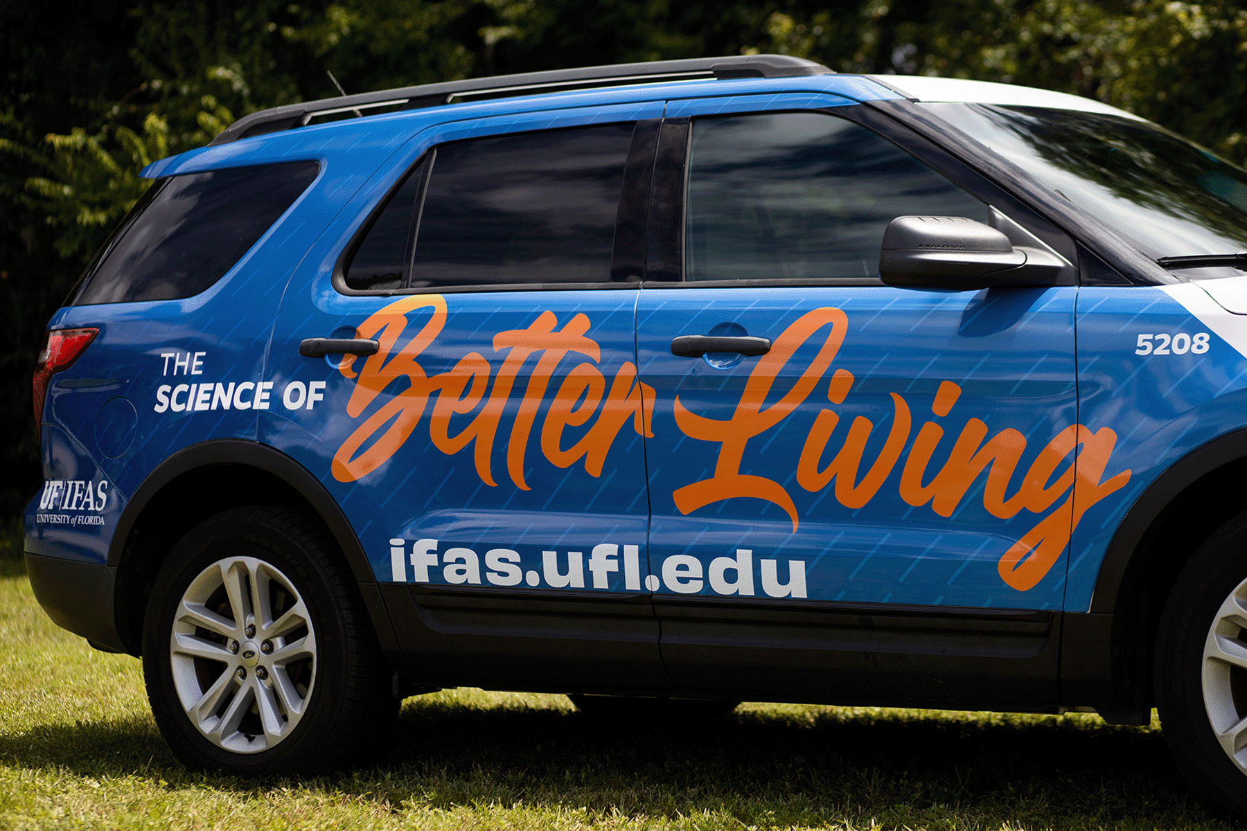 Ford Explorer with new Science of Better Living vehicle wrap.