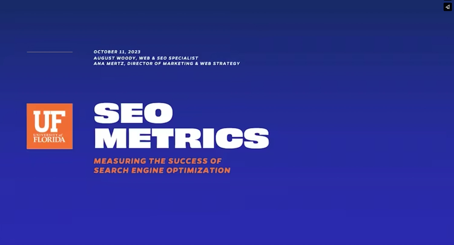 Play Video about Tracking SEO Metrics.