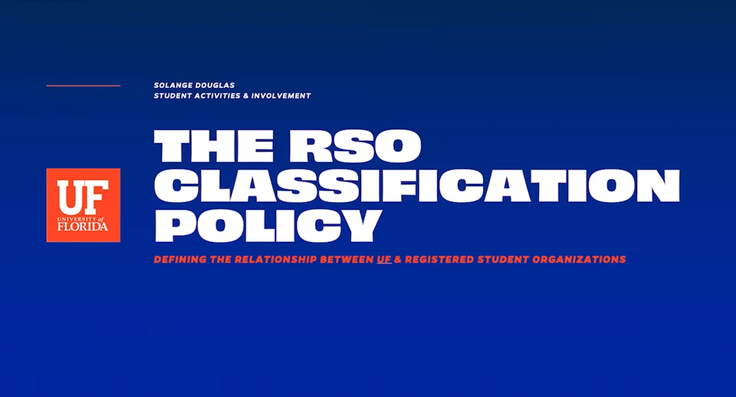 Play Video about RSO Classification Policy.