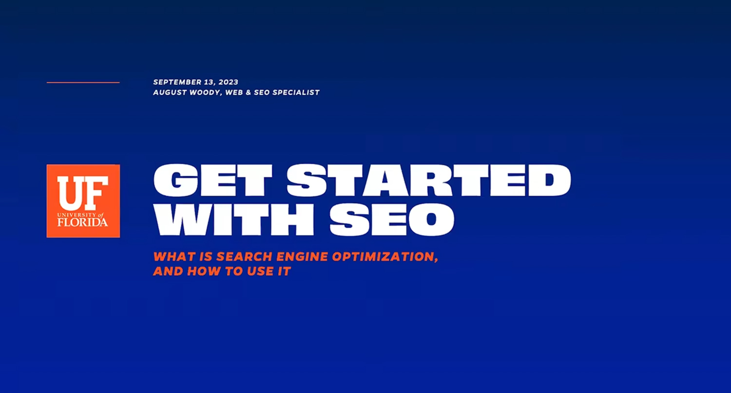 Play Video about Getting Started with SEO.